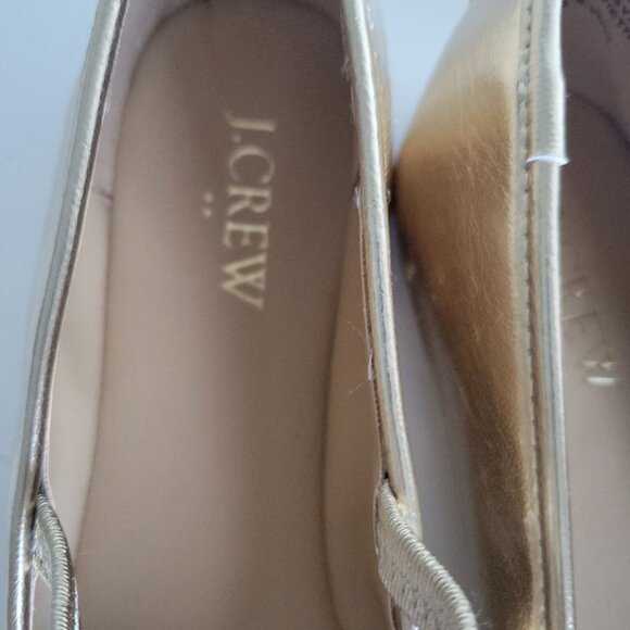 J. Crew Factory Golden Metallic ballet flat shoes size 9 Preppy Holiday party - Picture 3 of 10